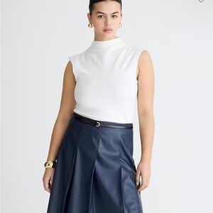 J. Crew White High-Neck Tank Top